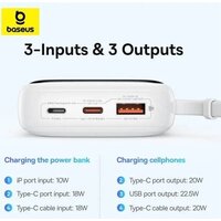 Baseus Qpow Pro+ Digital Display Fast Charge 22.5W 10000mAh (белый) Image #5