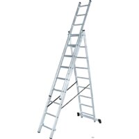 Новая высота NV 123 алюминиевая трёхсекционная 3x11 ступеней Image #2