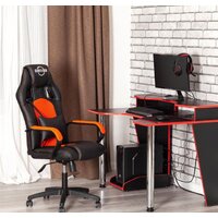 TetChair Driver (иск.кожа/ткань, черный/оранжевый) Image #19