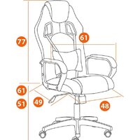 TetChair Driver (иск.кожа/ткань, черный/оранжевый) Image #20