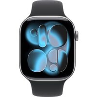 Apple Watch Series 11 46 мм (алюминиевый корпус, космический серый/черный, спортивный силиконовый ремешок M/L) Image #2