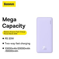 Baseus Airpow Fast Charge Power Bank 20W 10000mAh (сиреневый) Image #13