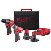 Milwaukee M12 FPP2E2-402X 4933480594 (шуруповерт, винтоверт, 2 АКБ, кейс)